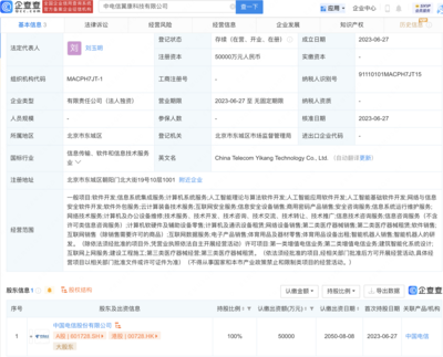 中國(guó)電信斥資5億元成立子公司，布局智能機(jī)器人及AI算法研發(fā)